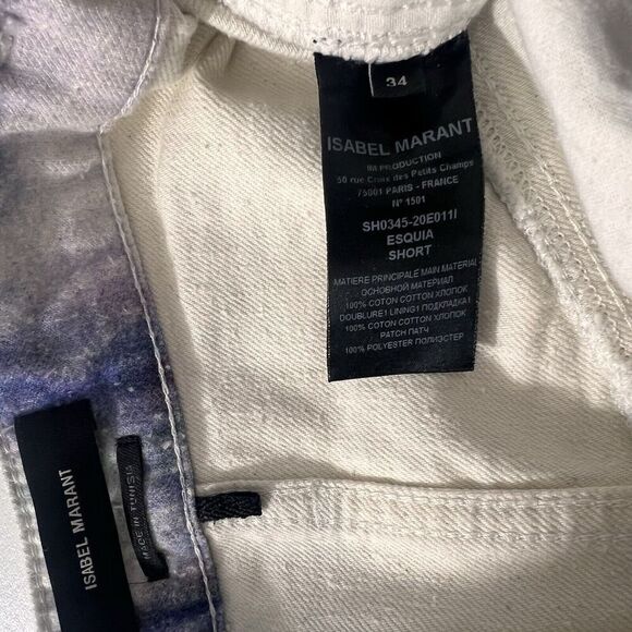 Isabel Marant  Denim Jean Shorts Women’s 34 Space Dyed Galaxy High Rise - Picture 7 of 8